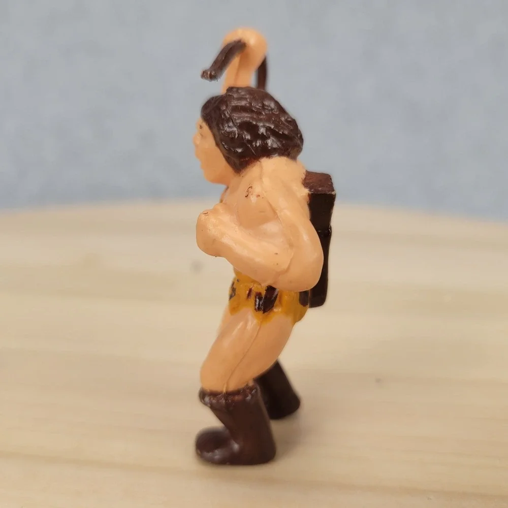 H-G Inc Caveman Warrior Action Figure Vintage 1987 2.25in Brown PVC Barbarian